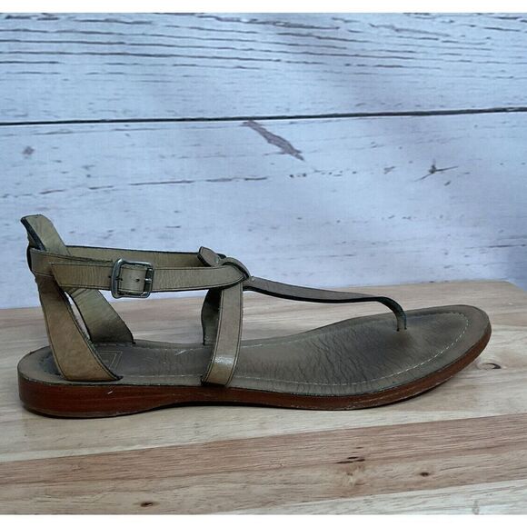 Frye Rachel T Boho Strappy Sandals‎ Ankle Strap Brown Leather Size  9 M - Picture 1 of 11